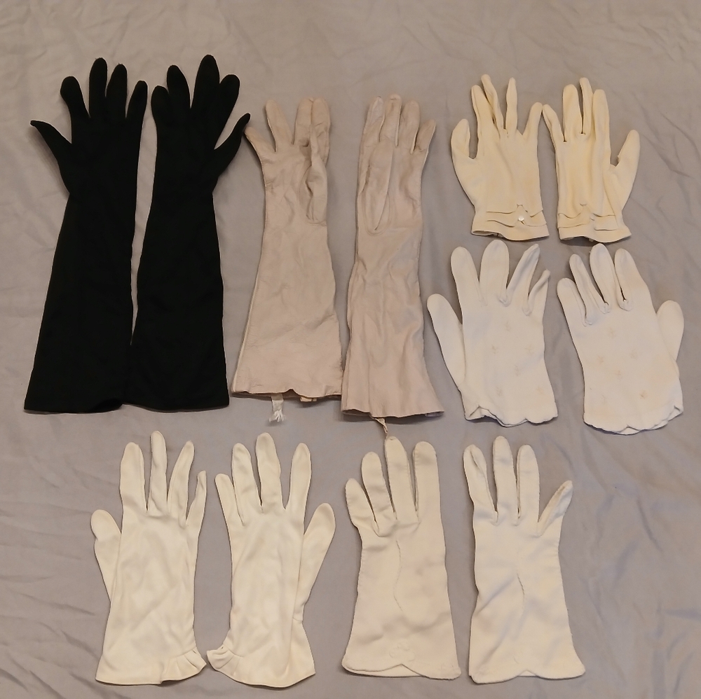 6 Pairs Of Vintage Gloves
